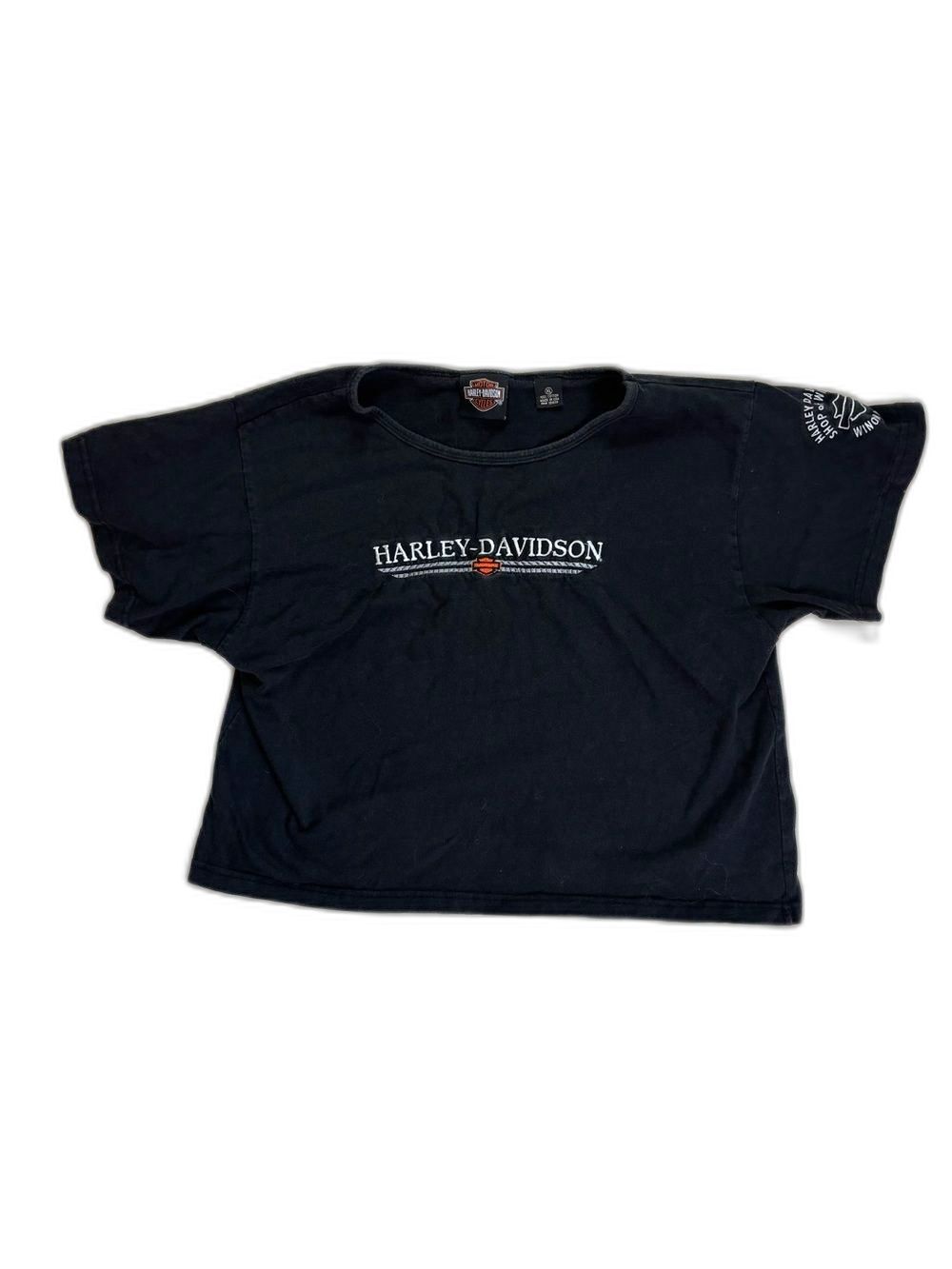 Vintage Y2K Harley-Davidson Black Crop Top